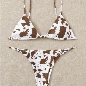 Cow print brown bikini